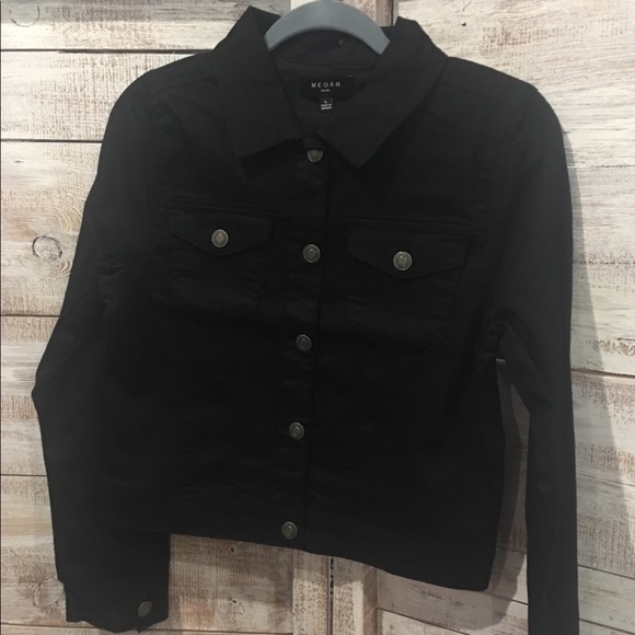 NWOT Black Denim Jacket 1 size Small left - Picture 7 of 8